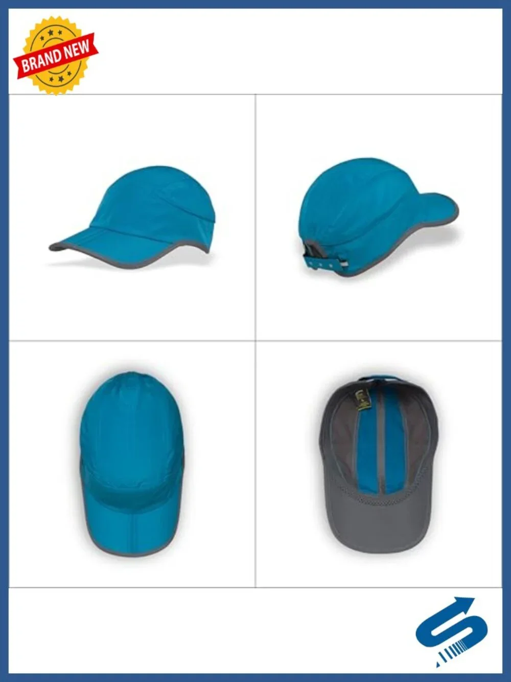 UPF 50+ Recycled Polyester Packable Baseball Cap with Ventilation
